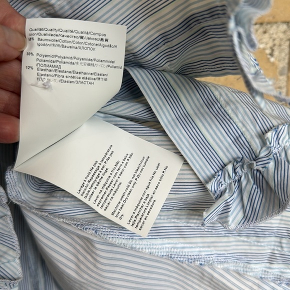 Hugo Boss Blue Striped Sleeveless Top - Picture 4 of 5